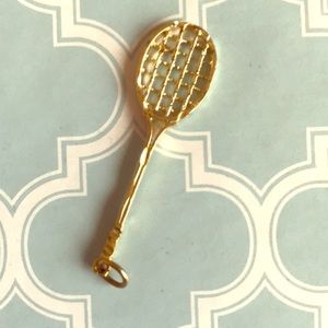 Gold Plated Tennis Racquet Pendant